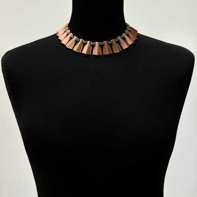 Patinated Copper Choker Aztec, Jerry Fels for Renoir, c.1950