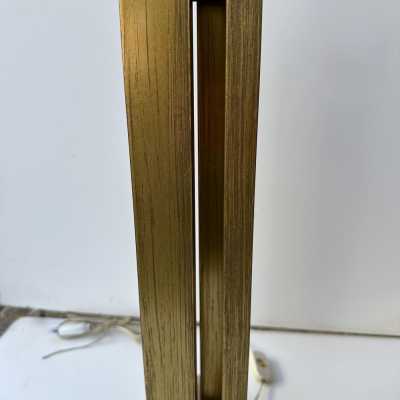 Pair of brass table or bedside lamps, Space Age, Brutalist and Mid-Century Modern style.