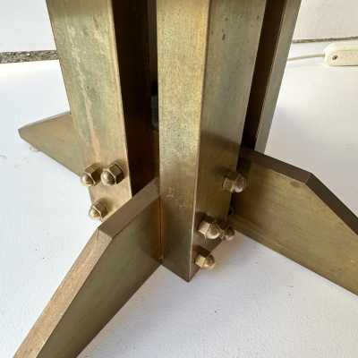 Pair of brass table or bedside lamps, Space Age, Brutalist and Mid-Century Modern style.