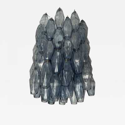 Murano glass chandelier, pendant, or flush-mounted ceiling light in polyhedral polihedral glass. Comes with additional glass, chain, and ceiling rose. In a Mid-Century Modern Hollywood Regency style, inspired by Mazzega, Carlo Aldo Nason, Vistosi, La Murrina, Carlo Scarpa, Venini, and Seguso.