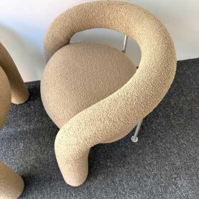Pair of Mid-Century Modern Space Age Tube Chairs by Bartoli for publisher Rossi di Albizzate. New loopback fabric covering. In the style of Pierre Cardin, Gio Ponti, Gianfranco Frattini, Cassina, Osvaldo Borsani, Joe Colombo, Vico Magistretti, Ico Luisa Parisi, Mario Bellini, Tito Agnoli, Afra Tobia Carlo Scarpa, Luciano Frigerio, Sporiti, Marco Zanuso, Giulio Moscatelli, Formanova.
