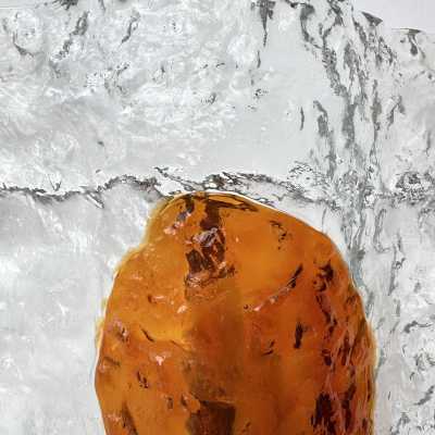 Pair of mid-century space age wall sconces in amber and clear textured Murano glass and metal backplate by Toni Zuccheri for Mazzega Manufacture. Famous Italian design like Venini, Vistosi, La Murrina, Aldo Nason, Stilnovo, Joe Colombo, Arteluce, Arredoluce, Lumi, Luci, Rggiani, Sciolari, Werner Pantone, Luigi Colani, Raak, Angelo Lelii, Angelo Brotto, Esperia, Francesco Bocola, Superstudio, Enrico Tronconi, Mario Bellini, Harvey Guzzini, Luigi Massoni, Martinelli, Pierre Cardin