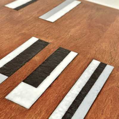Teak Coffee Table with Ceramic Inlays, Roger Capron, Vallauris 1962