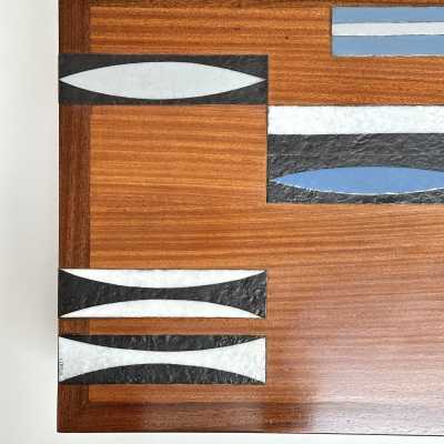 Rosewood & Ceramic Low Table, Roger Capron, Vallauris 1961