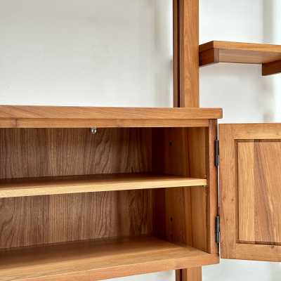 Modular Wall Unit in Solid Elm, France c.1980