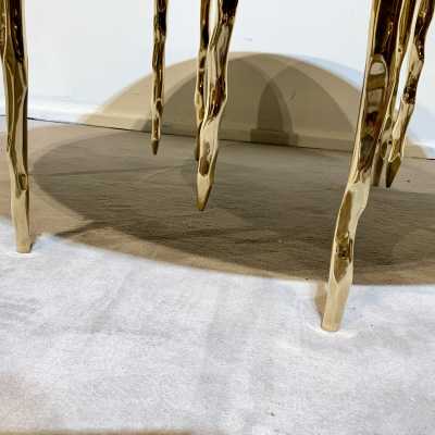 Onyx and brass coffee table
