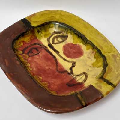 Gitte Hauptmann, Large Ceramic Dish, Aix-en-Provence, 1951