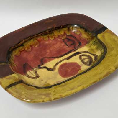 Gitte Hauptmann, Large Ceramic Dish, Aix-en-Provence, 1951