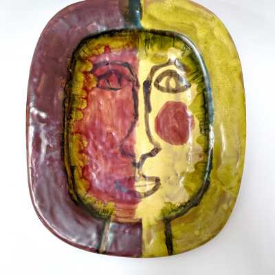 Gitte Hauptmann, Large Ceramic Dish, Aix-en-Provence, 1951