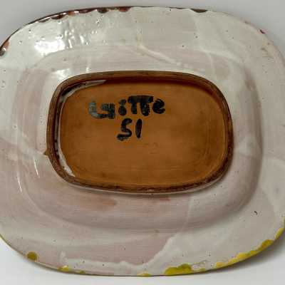 Gitte Hauptmann, Large Ceramic Dish, Aix-en-Provence, 1951
