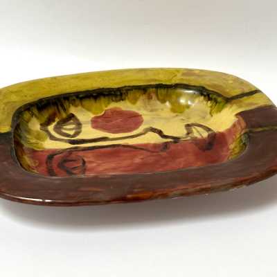 Gitte Hauptmann, Large Ceramic Dish, Aix-en-Provence, 1951