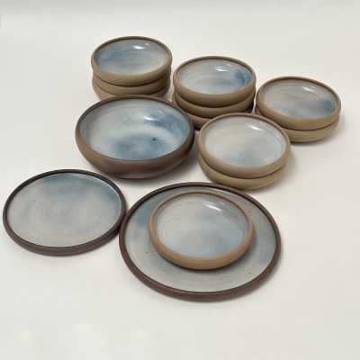 Stoneware Set of Dishes, R. Jacques, La Puisaye c.1970