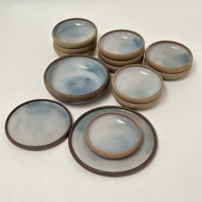 Stoneware Set of Dishes, R. Jacques, La Puisaye c.1970