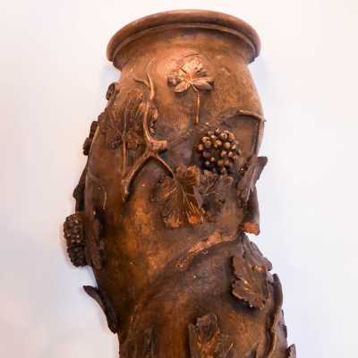 Pair of Solomonic columns in carved and gilded wood – Italy, 17th century