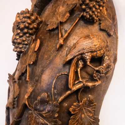 Pair of Solomonic columns in carved and gilded wood – Italy, 17th century