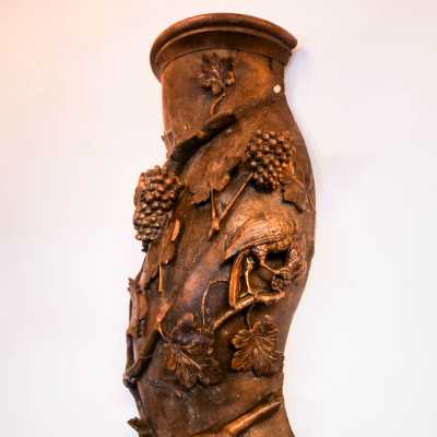 Pair of Solomonic columns in carved and gilded wood – Italy, 17th century