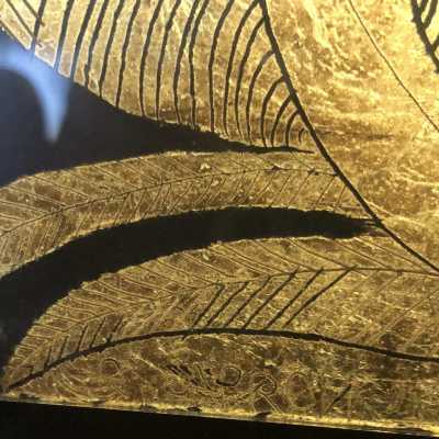 Unique Gold Leaf Painting, Roger Capron, Vallauris c.1990