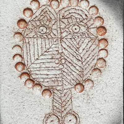 Unique Decorative Stoneware Tile, Roger Capron, Vallauris c.1980