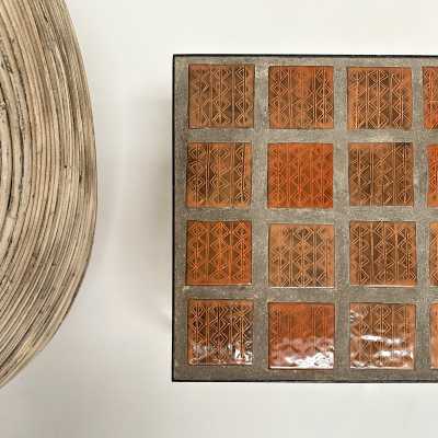 Modernist Low Table with Ceramic Art Tiles, France c.1950