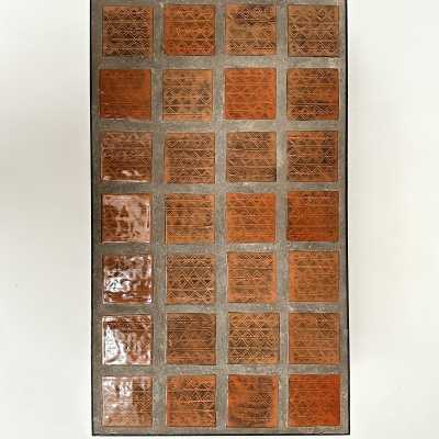 Modernist Low Table with Ceramic Art Tiles, France c.1950