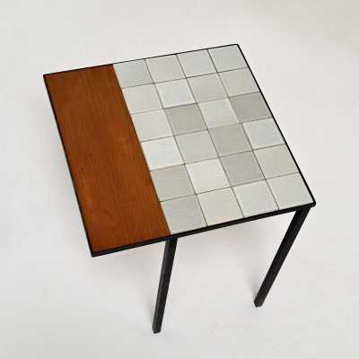Wooden and Ceramic Side Table, Roger Capron, Vallauris France c.1960