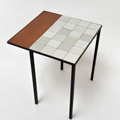 Wooden and Ceramic Side Table, Roger Capron, Vallauris France c.1960