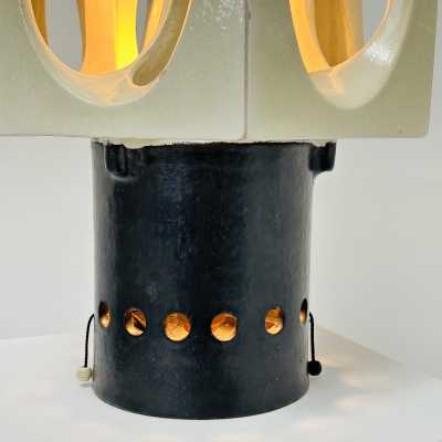 Sculptural Hexagon Lamp, Jean Derval, Vallauris 1968