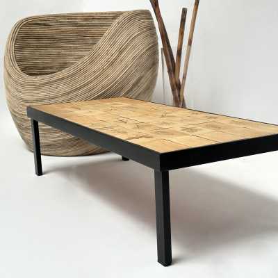 Stamped Stoneware Low Table, Roger Capron, Vallauris, c.1970