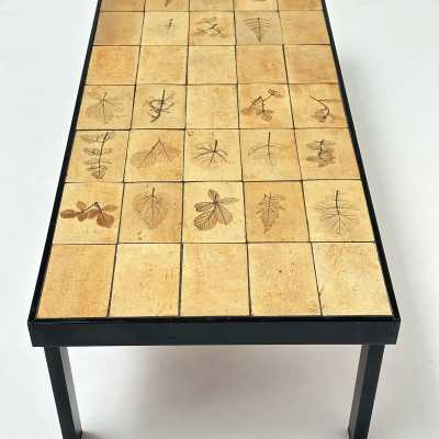 Stamped Stoneware Low Table, Roger Capron, Vallauris, c.1970