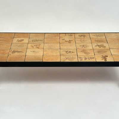 Stamped Stoneware Low Table, Roger Capron, Vallauris, c.1970