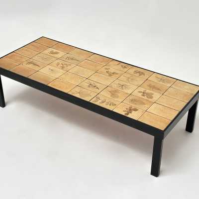 Stamped Stoneware Low Table, Roger Capron, Vallauris, c.1970