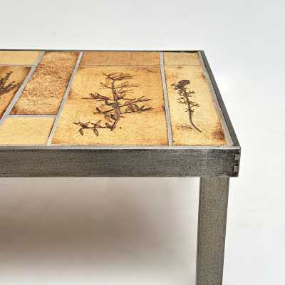 Roger Capron, Stamped Stoneware Low Table, Vallauris 1970