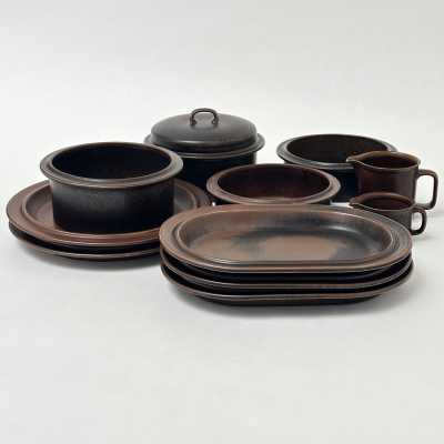 Set of 83 Stoneware Dishes, Arabia Ruska Line by Ulla Procope, Finland 1961