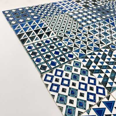 Set of 25 Embossed Earthenware Tiles, Roger Capron, Vallauris 1970