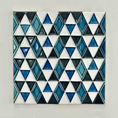 Set of 25 Embossed Earthenware Tiles, Roger Capron, Vallauris 1970