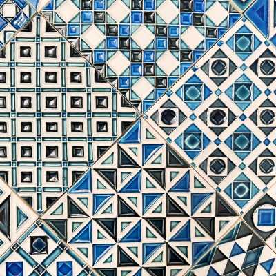 Set of 25 Embossed Earthenware Tiles, Roger Capron, Vallauris 1970
