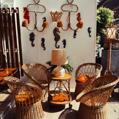 Fauteuils en rotin 1960s