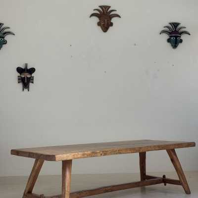 Large table à dîner par Charles Flandre, commande spéciale pour une propriété de l’est parisien vers 1958