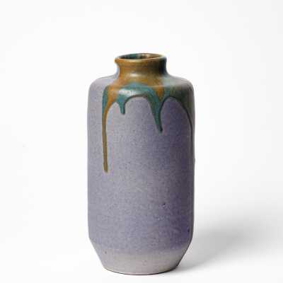 Violet, green and brown glazed ceramic vase by Léon Pointu, circa 1930.