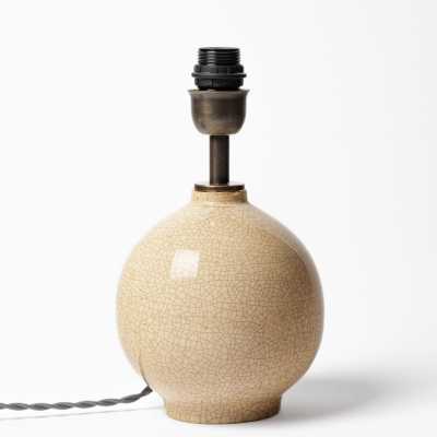 Crackled-glazed earthenware table lamp by Jean Maubrou, circa 1940-1950.
