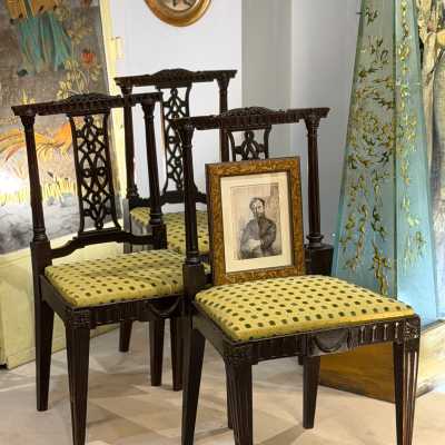 Six chaises pagode fin 18ème