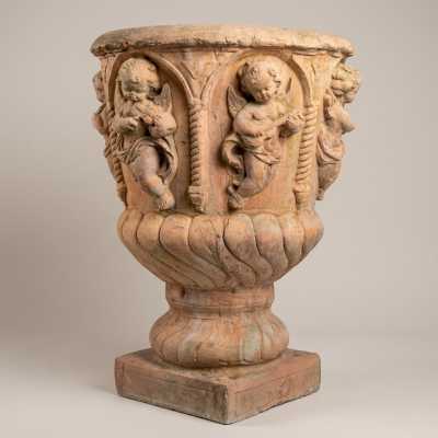 Grande vasque de jardin aux putti musiciens – Inspiration Renaissance italienne