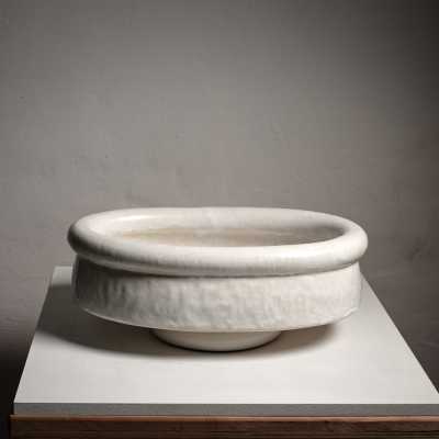 Small white glazed stoneware cup by Clémentine Dupré, 2026.