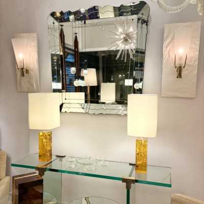 Pairs of lamps in fractal resin by Marie-Claude de Fouquière