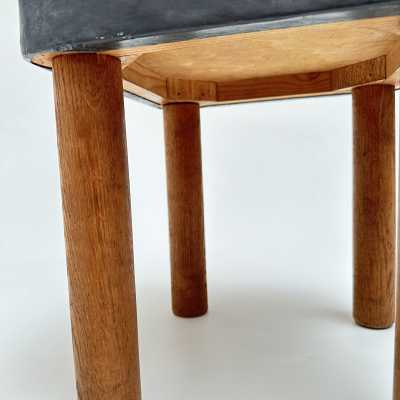 Stamped Lead End Table, Roger Capron, Vallauris 1968