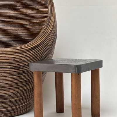 Stamped Lead End Table, Roger Capron, Vallauris 1968