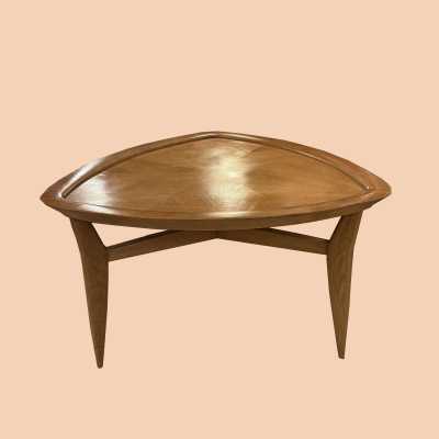 Table basse « triangle »  Chêne massif et placage de chêne
