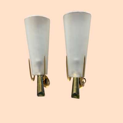 Pair of designer wall lights: Max Ingrand