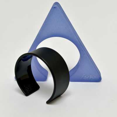 Isaky, Sculptural Cuff Bracelet, Sand Blasted Resin, Paris 1980