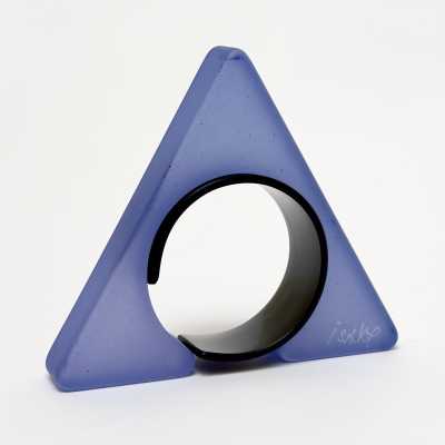 Isaky, Sculptural Cuff Bracelet, Sand Blasted Resin, Paris 1980